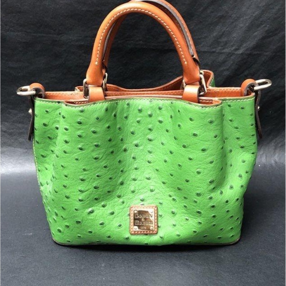 Dooney & Bourke Green Ostrich-Embossed Satchel